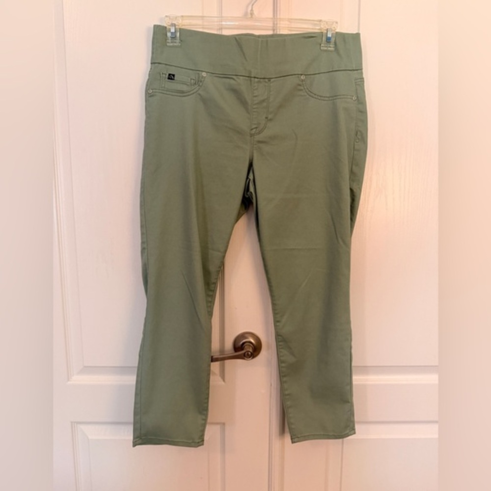 JORDACHE L Pale Green Stretch Pull-On Jeans Jeggings NWOT